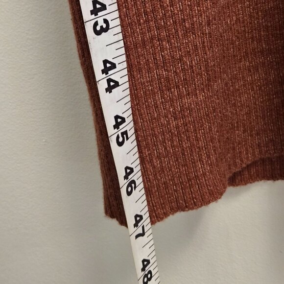 Naadam Women's XS Bodycon Reversible Ribbed Cotton Cashmere Blend Midi Dress Bri - Picture 10 of 11